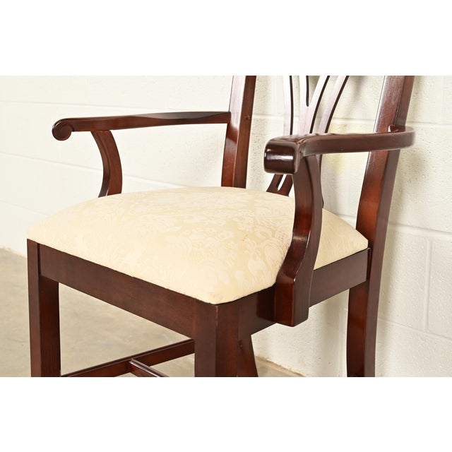 Thomasville Georgian Carved Mahogany Dining Chairs, Set of Eight For Sale - Image 9 of 13
