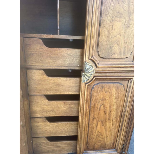 Henredon Solid Walnut Linen Press/Armoire - Late 20th Century - Late 20th Century - 2 Available For Sale - Image 9 of 10