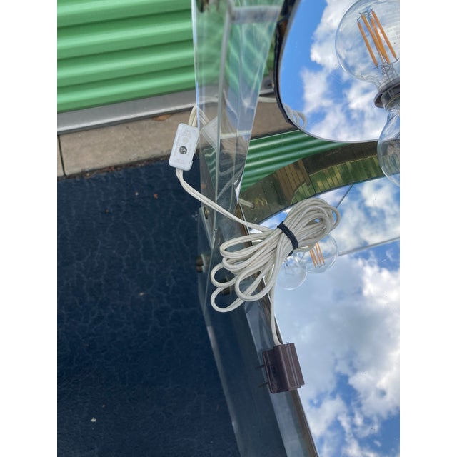 Mid-20th Century Lucite and Brass Vanity and Stool by Hill by Creations at Dallas For Sale - Image 9 of 11