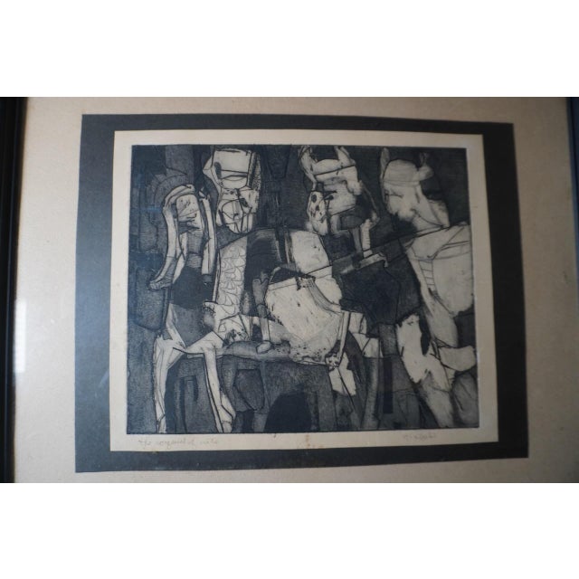 Mid 20th Century The Conquest of Crete, Mysterious Abstract Lithograph, Framed For Sale - Image 4 of 4