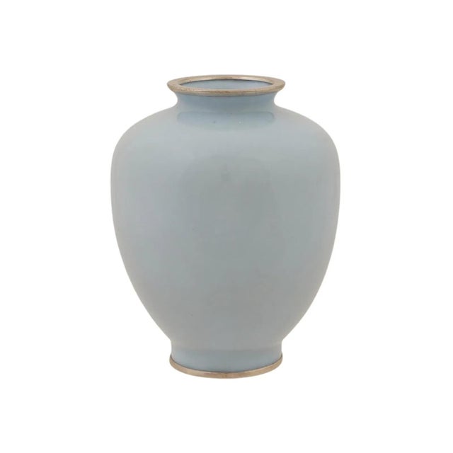 Japanese Japanese Cloisonne Enamel Vase W Mount Fuji Landscape For Sale - Image 3 of 7