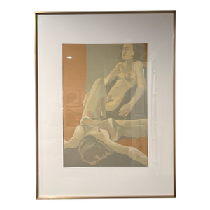 Vintage Midcentury Nude Painting- Framed. Large Scale.