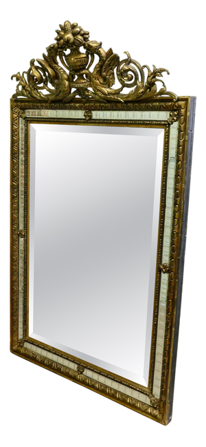 French Black and Gilt Wall Mirror