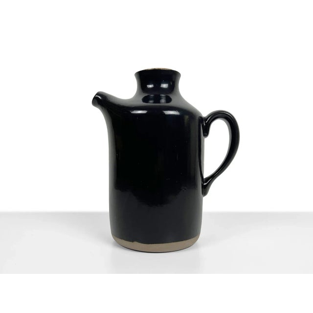 Jane and Gordon Martz Black Ceramic Pitcher for Marshall Studios For Sale - Image 11 of 11
