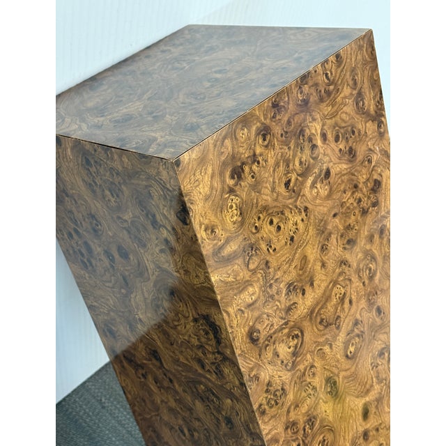 Burl Wood Veneer Pedestals, Set of Three For Sale - Image 16 of 18