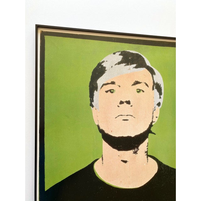 Andy Warhol Andy Warhol Foundation Vintage Pop Art Offset Lithograph Print Framed Museum Poster " Early Self Portrait " 1964 For Sale - Image 4 of 12