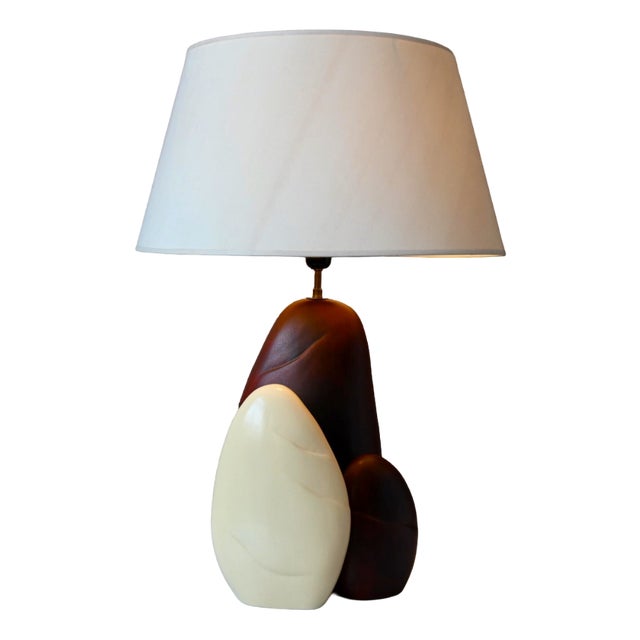 Large Ceramic Pebble Lamp by François Chatain, 1980 For Sale