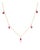 14k Yellow Gold 2.1 Ct Natural Emerald-Cut Ruby & Diamond Station Charm Necklace For Sale
