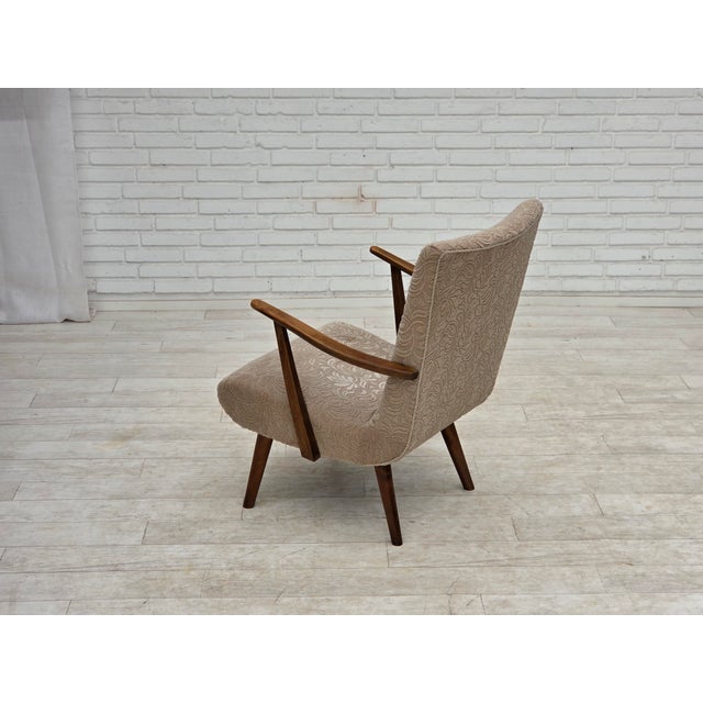 Danish Armchair in Furniture Wool and Beech Wood, 1960s For Sale - Image 10 of 18