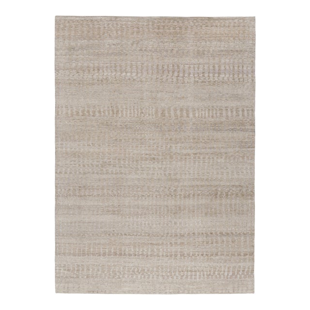 Rug & Kilim’s Contemporary Textural Rug in Beige-Brown and Gray Tones - 9x12 For Sale