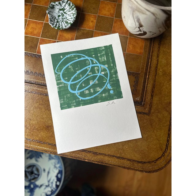 Paint Erin Simon Original “Imperfection” (In Green With Blue) Abstract Acrylic Painting For Sale - Image 7 of 8