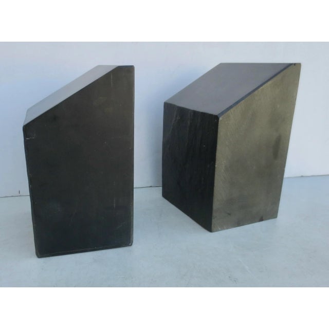 1970s Mid-Century Black Granite Bookends - a Pair For Sale In New York - Image 6 of 9
