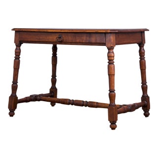 Antique Country French Provincial Oak Writing Desk For Sale