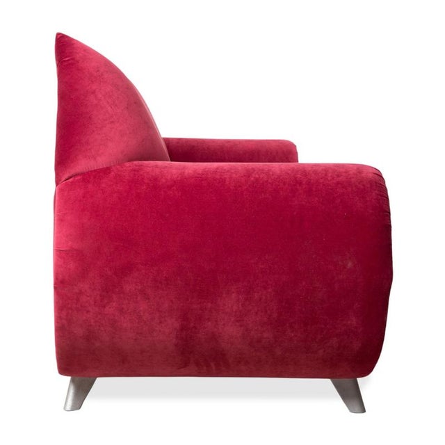 Red Bretz Gaudi Fabric Three-Seater Sofa For Sale - Image 8 of 11