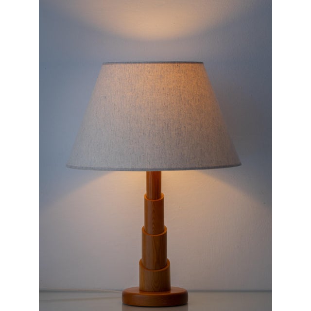 Mid-Century Modern Scandinavian Modern Sculptural Solid Pine Table Lamp, 1970s For Sale - Image 3 of 14