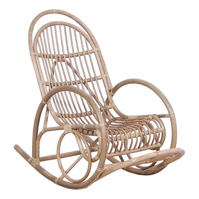 Bamboo Rocking Chair, Italy, 1970s For Sale
