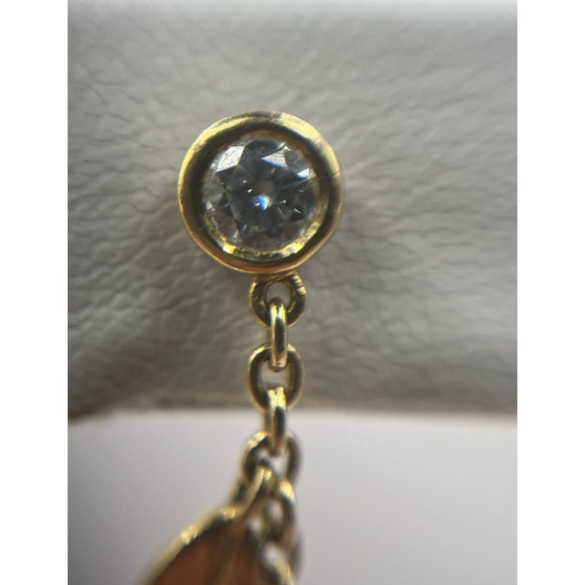 Metal Chanel 18k Gold & Diamond Bouton De Camélia Earrings, A Pair For Sale - Image 7 of 8