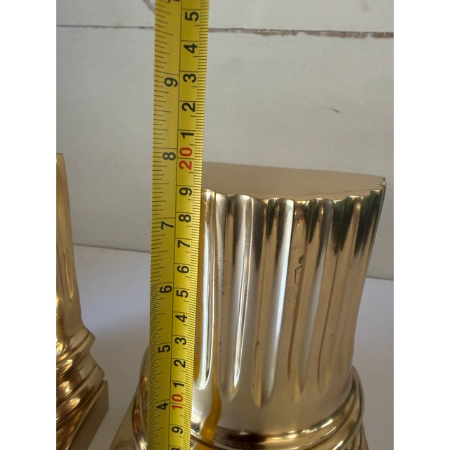 1980s Eichholtz Brass Columns Bookend Pair For Sale - Image 5 of 7