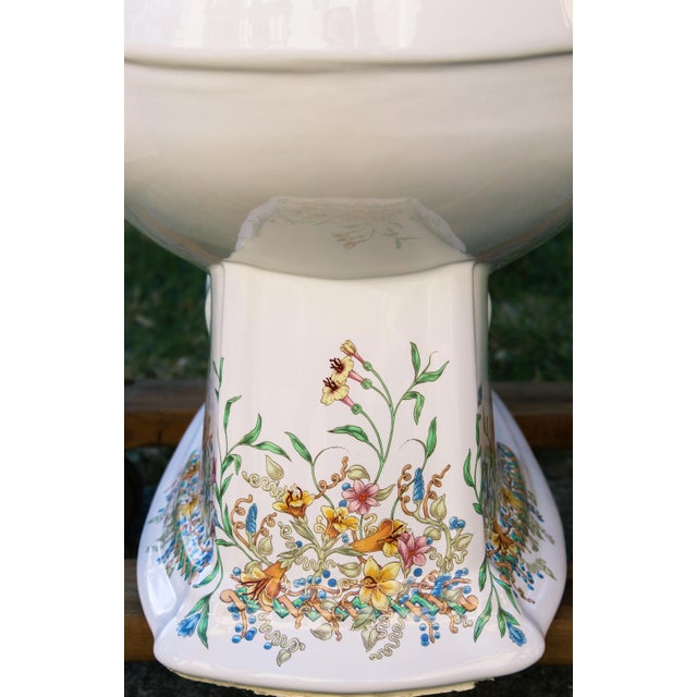 Early 21st Century Kohler Artist Edition English Trellis Porcelain Pedestal Sink & Toilet - Set of 2 For Sale - Image 11 of 13