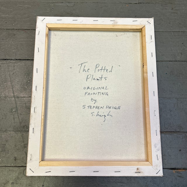 Contemporary Original Abstract Still Life Painting by Stephen Heigh “The Potted Plants” For Sale - Image 4 of 4