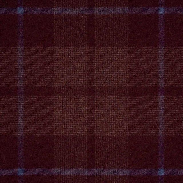 18" Schumacher Montana Wool Plaid 66665 Pillow in Burgundy For Sale - Image 12 of 18