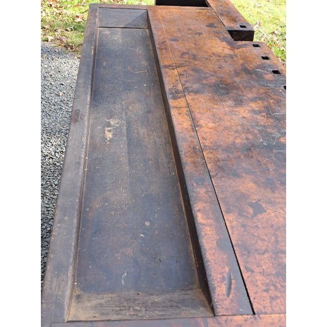 Antique Industrial Carpenters Workbench Kitchen Island For Sale - Image 12 of 14