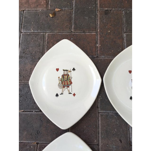 1950s Vintage American Limoges Porcelain Casino Jack Playing Card Pattern Set of 4 Salad Plates For Sale In Orlando - Image 6 of 7