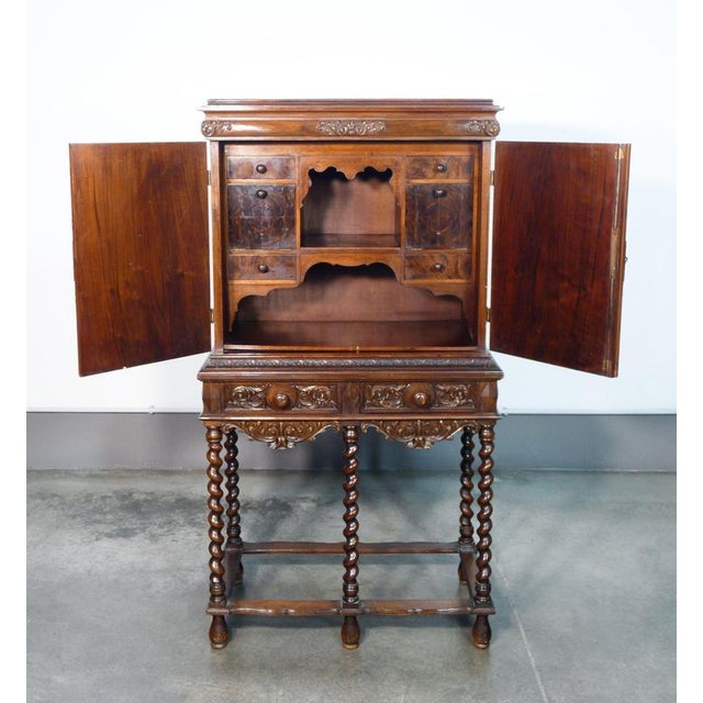 Louis XIII Style Coin Cabinet in Walnut and Briar For Sale - Image 3 of 13