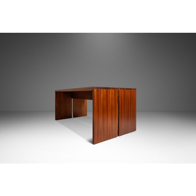 Contemporary Substantial 6 Foot MCM Modernist Handmade Minimalist Custom-Made Studio / Gallery Dining Table in Walnut, Usa, C. 1980s For Sale - Image 3 of 18
