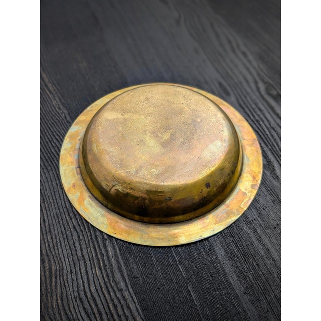 Metal Mid-Century Modern Danish Bronze Vide Poche with Engraved Mermaid and Dolphin Motif, 1930s For Sale - Image 7 of 10