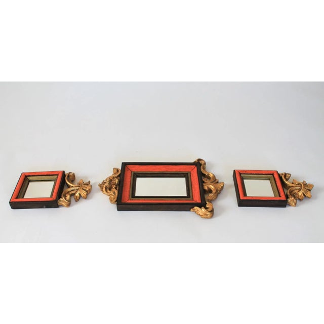 Vintage Giltwood Italian Wall Mirrors S/3 For Sale In Milwaukee - Image 6 of 8