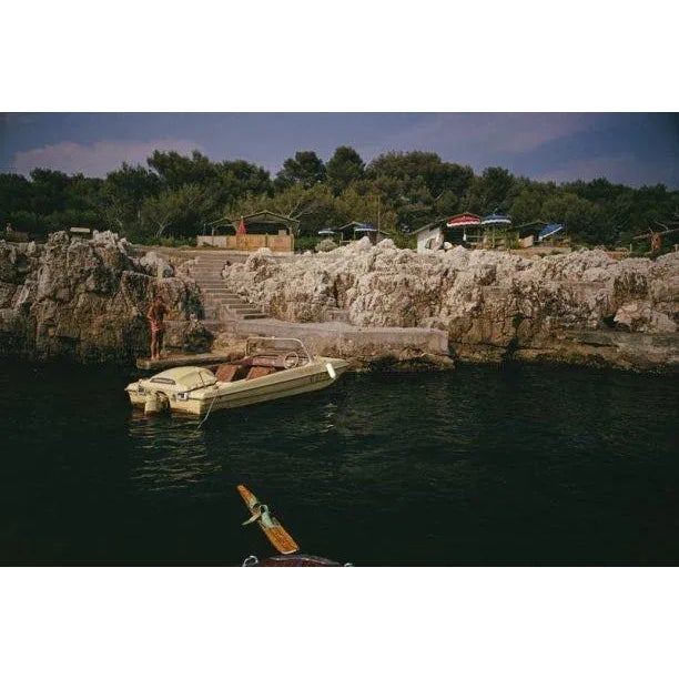 Towboat at Hotel Du Cap-Eden-Roc 1969 A motorboat, used to tow waterskiiers, moored at the Hotel du Cap-Eden-Roc in...