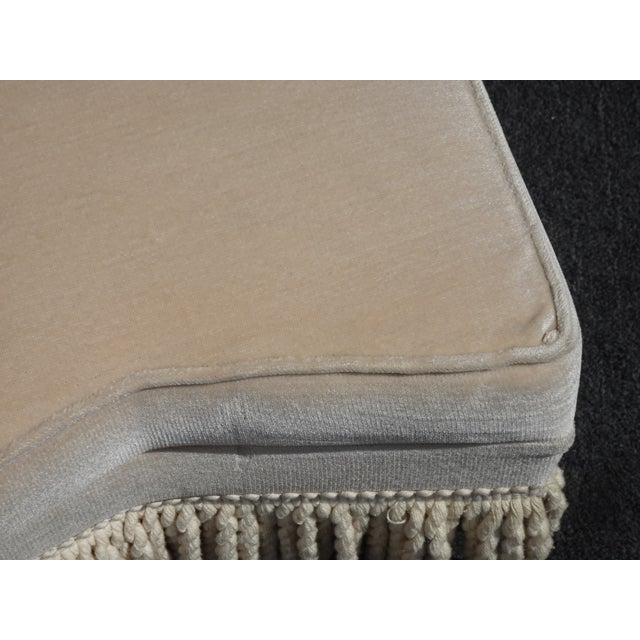 Off White Star Shaped Ottoman Footstool W Velvet and Fringe For Sale - Image 12 of 13
