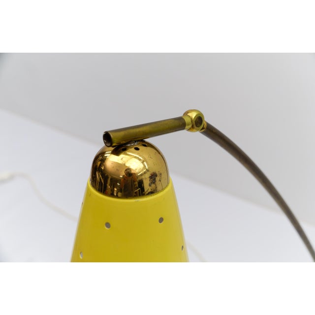 Metal Mid-Century Modern Brass and Perforated Metal Floor Lamp, 1950s For Sale - Image 7 of 18