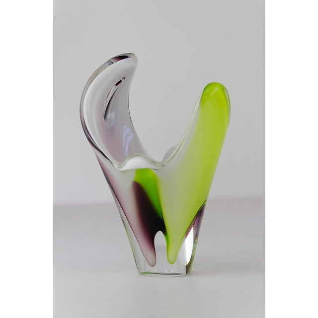 Mid-Century Coquille Glass Vase by Paul Kedelv for Flygsfors, Sweden, 1950s For Sale - Image 18 of 18