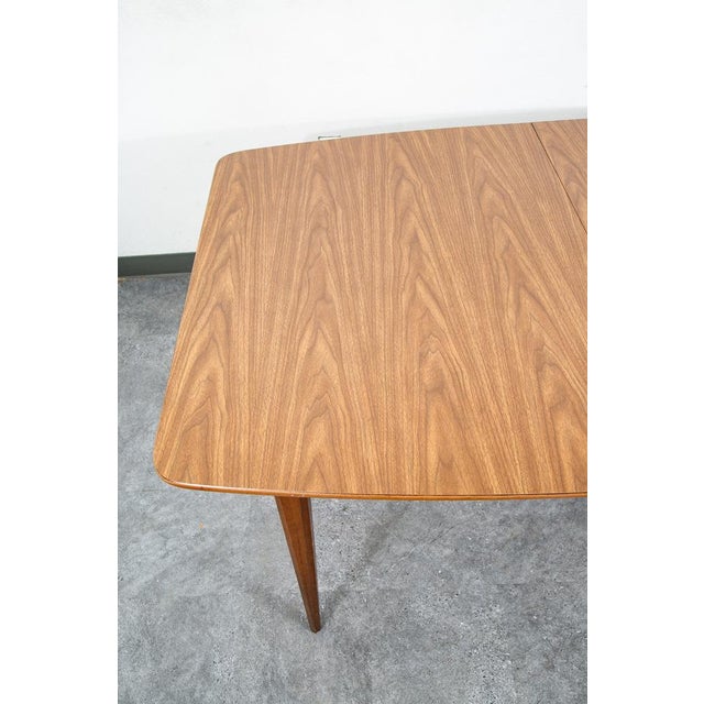 1960s Mid Century Modern Dining Table Walnut Extension X2 Leafs Vintage Denmark MCM For Sale - Image 5 of 12
