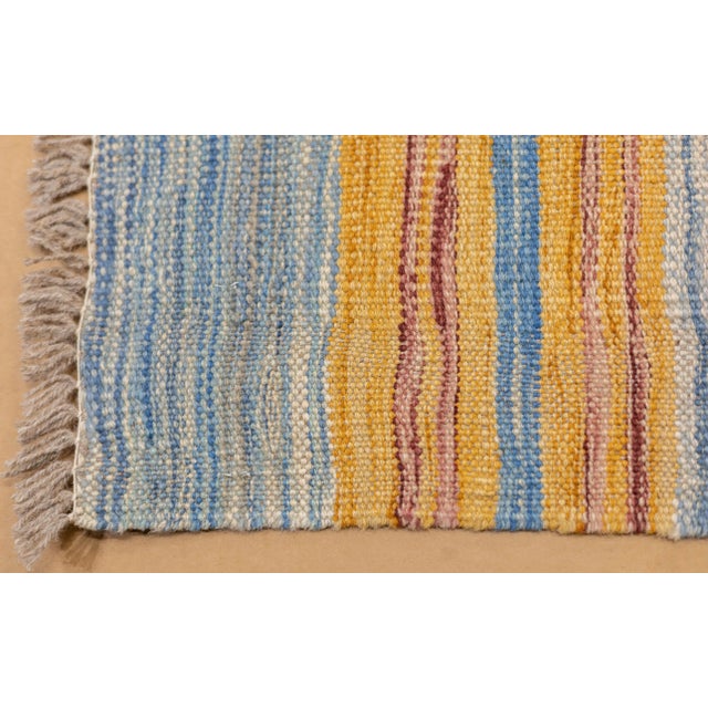 Fine Contemporary Turkish Kilim Flat Weave Wool Rug 5'8" X 8'0" For Sale - Image 9 of 12