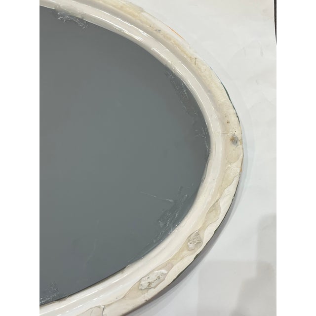 Vintage Italian Capri Style Yellow and Blue Ceramic Mirrored Tray With Shell Design For Sale - Image 14 of 16