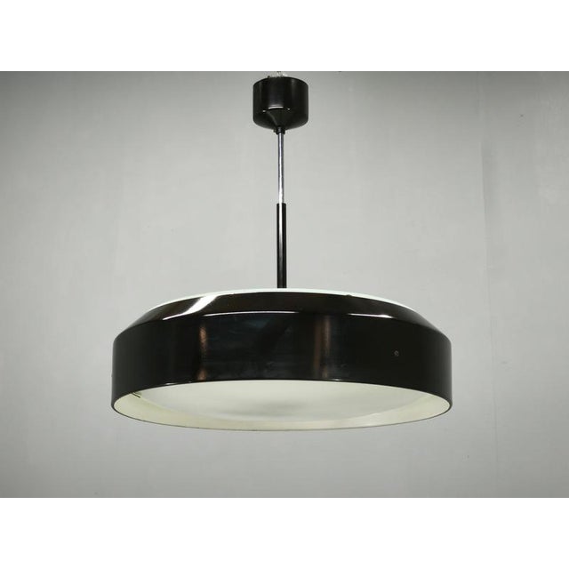 Modernist Black Glass Pendant Light from Napako, Czechoslovakia, 1960s For Sale - Image 6 of 16
