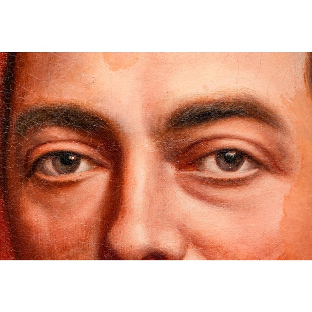 Refined Formal Victorian Era Tuxedo Gentleman Antique French Oil Painting on Canvas For Sale - Image 4 of 13