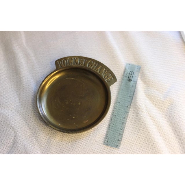 Metal Vintage Brass Trinket Tray / Catchall for Pocket Change For Sale - Image 7 of 7
