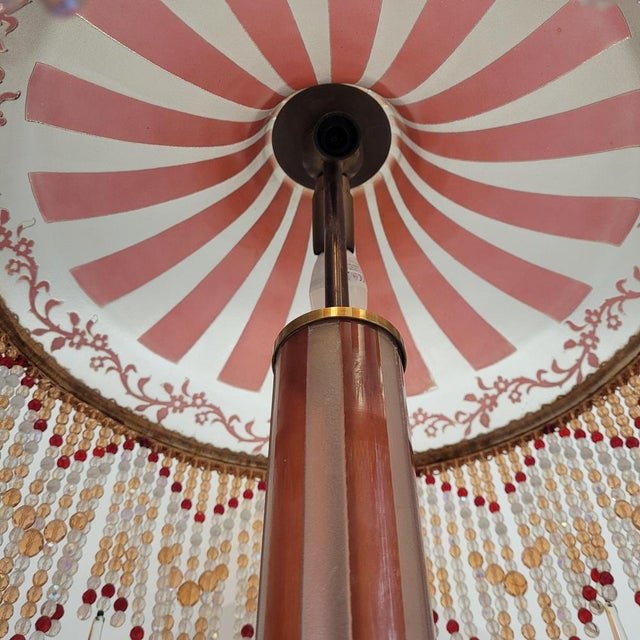 Pink Art Nouveau Bent Glass and Acid Etching Table Lamp from Suberville, France, 1940s For Sale - Image 8 of 18