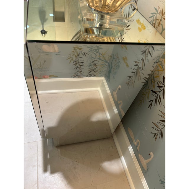 1960s 1960s Attributed to Ello Mirror and Chrome 3-Door Credenza For Sale - Image 5 of 12