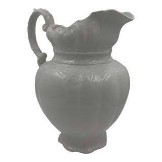 Early 20th Century Alfred Meakin Royal Ironstone White Pitcher For Sale