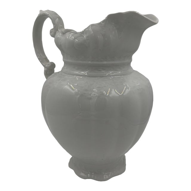 Early 20th Century Alfred Meakin Royal Ironstone White Pitcher For Sale