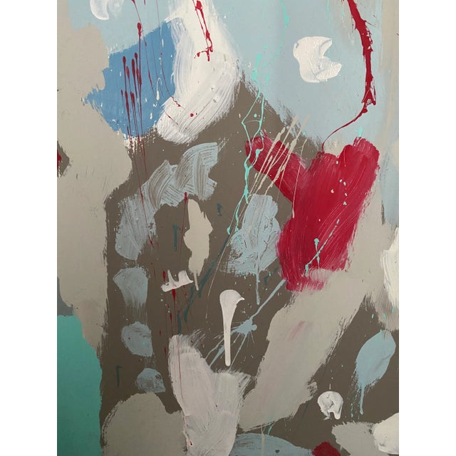 1990s Unframed Original Abstract Painting For Sale - Image 4 of 9