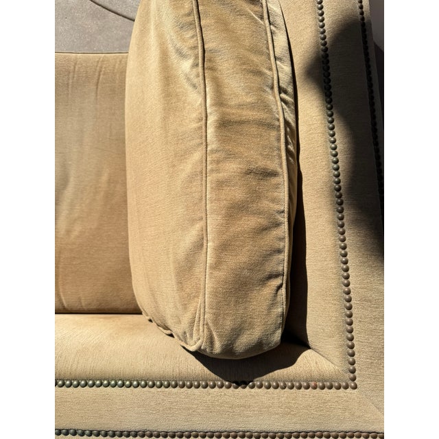 Tan Restoration Hardware Collins Sofa & Chase Set With Nailhead Trim For Sale - Image 8 of 14