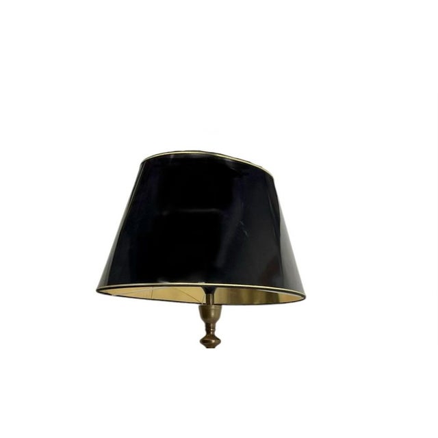 1980s Brass and Black Laquered Floor Lamp on Ball-Shape Legs, 1980s For Sale - Image 5 of 10