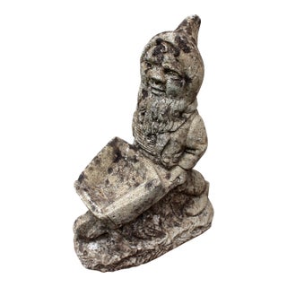Mid-20th Century English Cast Stone Garden Gnome Planter For Sale