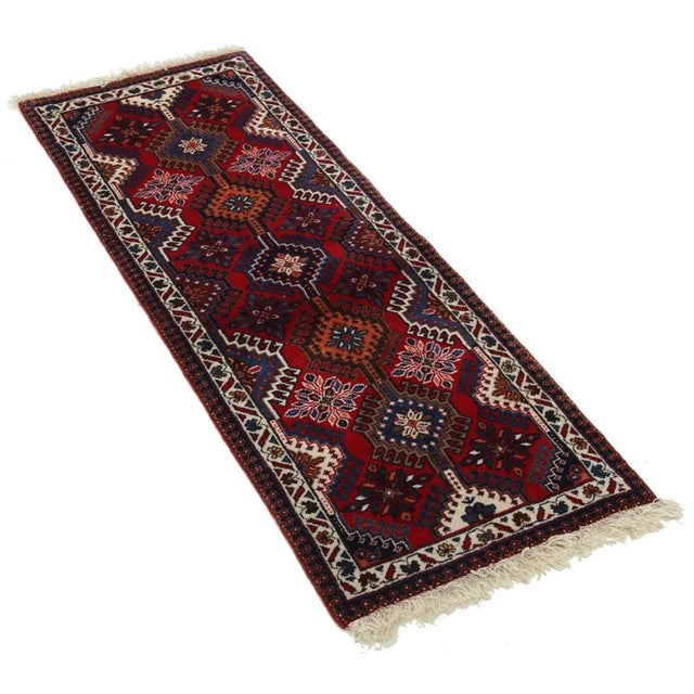 Traditional Fine Hand Hand Knotted Persian Yalameh Runner For Sale - Image 3 of 4